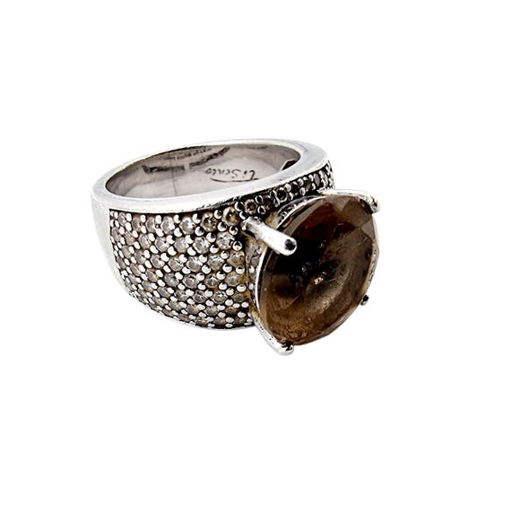 Ti Sento Silver Statement Ring with Large Brown S… - image 7