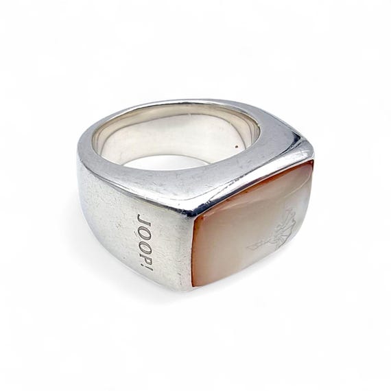 Designer JOOP! Silver Ring with Rectangular Mothe… - image 5