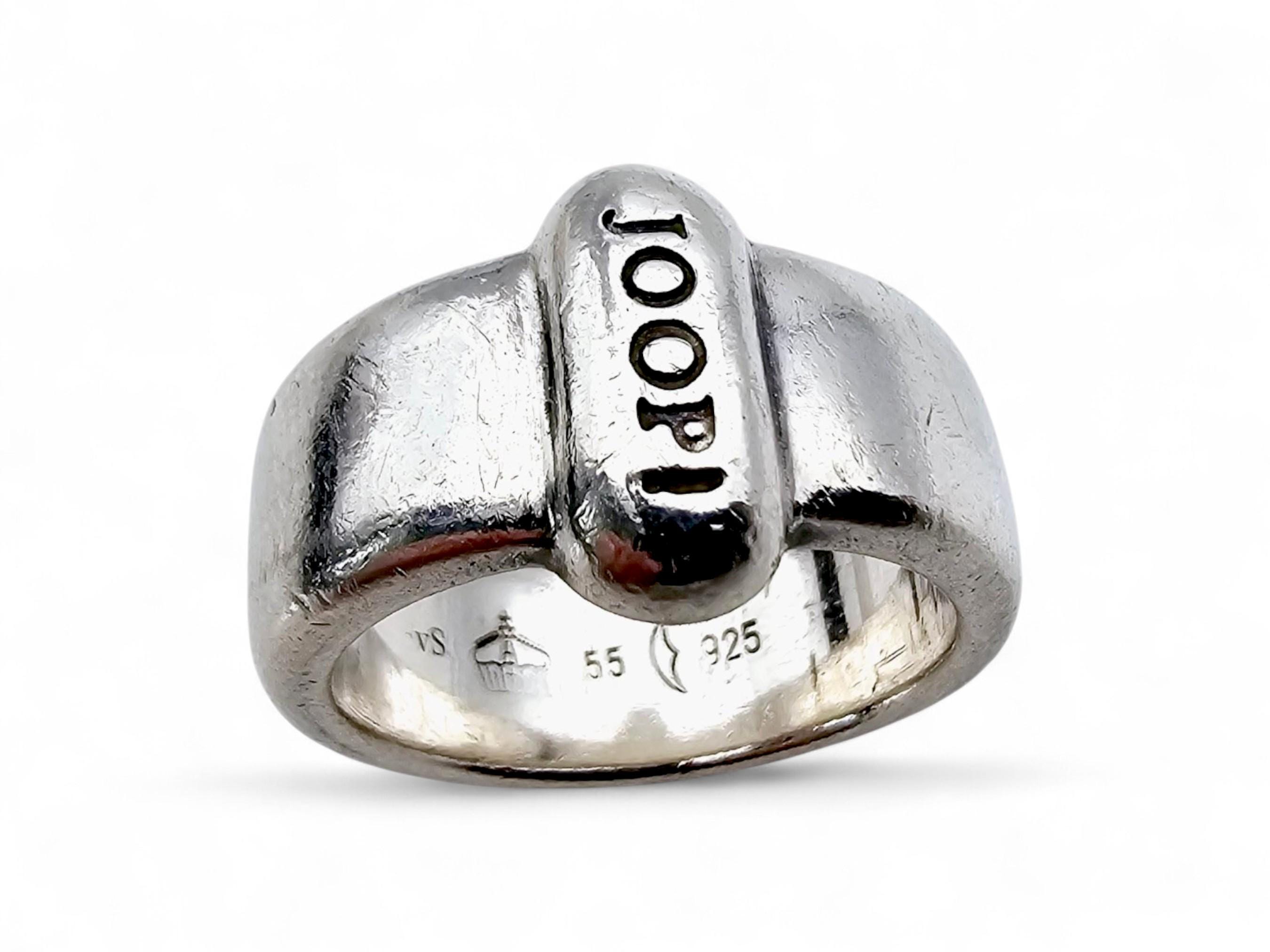Vintage JOOP 925 Silver Statement Ring, Size 55, Retro Minimalist