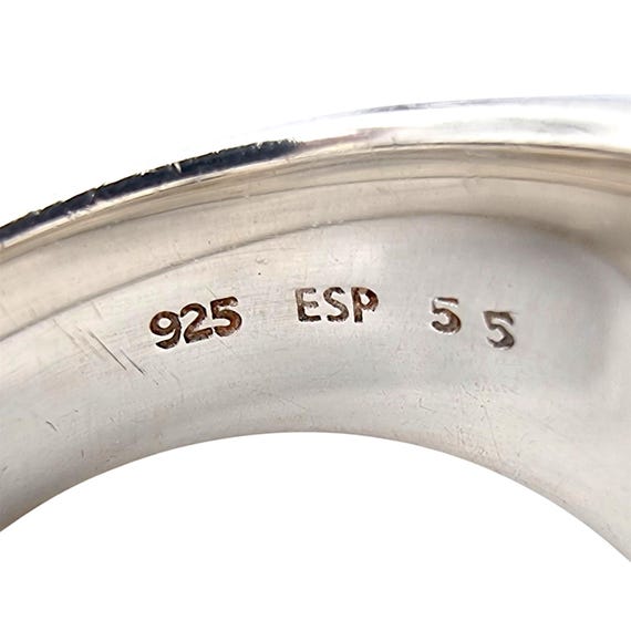 Designer JOOP! Silver Ring with Rectangular Mothe… - image 8