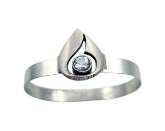 Pulsera de plata modernista escandinava de Hans Sten Karl Laine | Diseño finlandés | Cristal de roca | aprox. 17 cm (6,7")