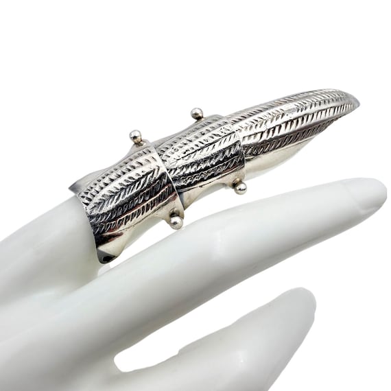 Solid Silver Armor Claw Ring - Gothic Medieval St… - image 7