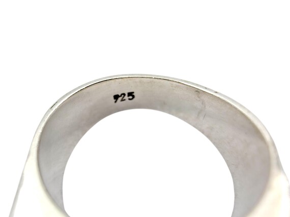 Vintage 925 Silver Ring with Rectangular Turquois… - image 9