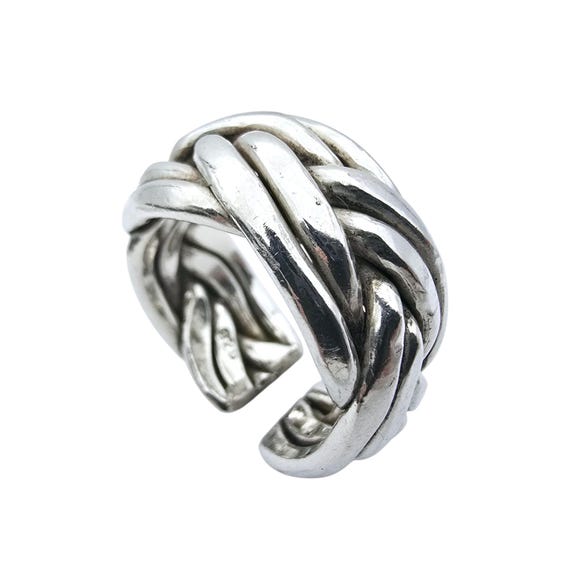 Bold Woven Sterling Silver Statement Ring (Size 6… - image 4
