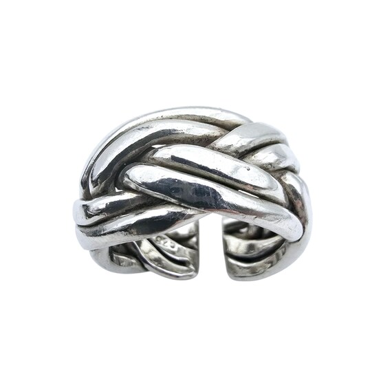Bold Woven Sterling Silver Statement Ring (Size 6… - image 5