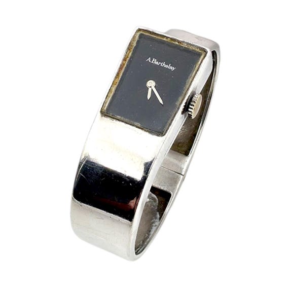 Bracelet De Montre En Argent Massif Vintage Alexis Barthelay - Type 1 Pièce, Système Mécanique, Neuf Sans étiquette