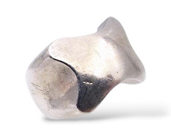 Vintage Modernist Sterling Silver Abstract Statement Ring - Bold Sculptural Design