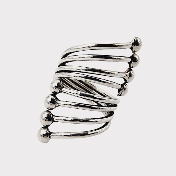 Statement Silver Wire Ring | Abstract Spiral Desi… - image 3
