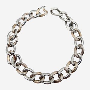 Vintage 835 Silver Chain Bracelet, Statement Silver Jewelry, 22 cm