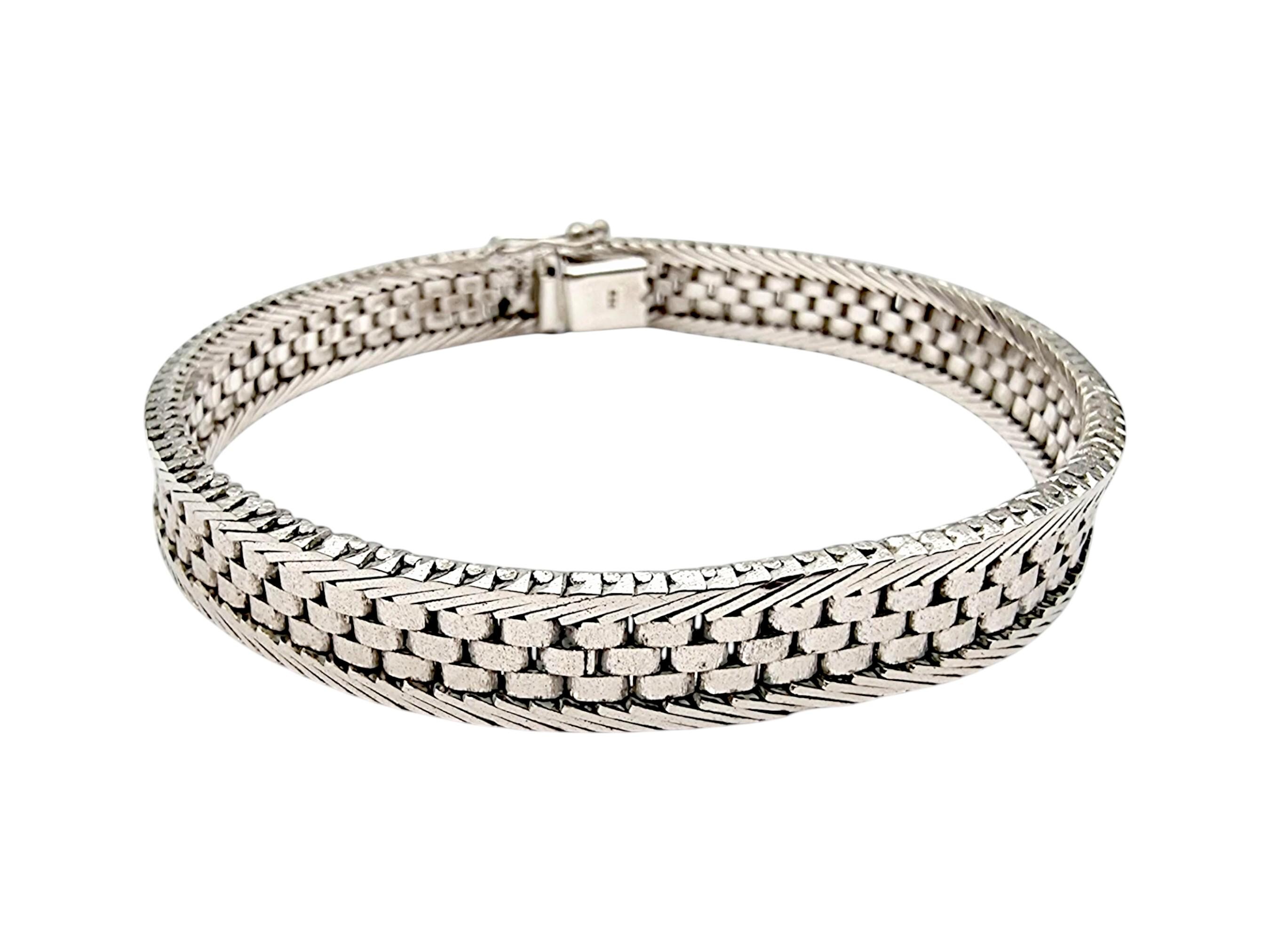 Vintage 835 Silver Bracelet With Intricate Woven Design - Elegant