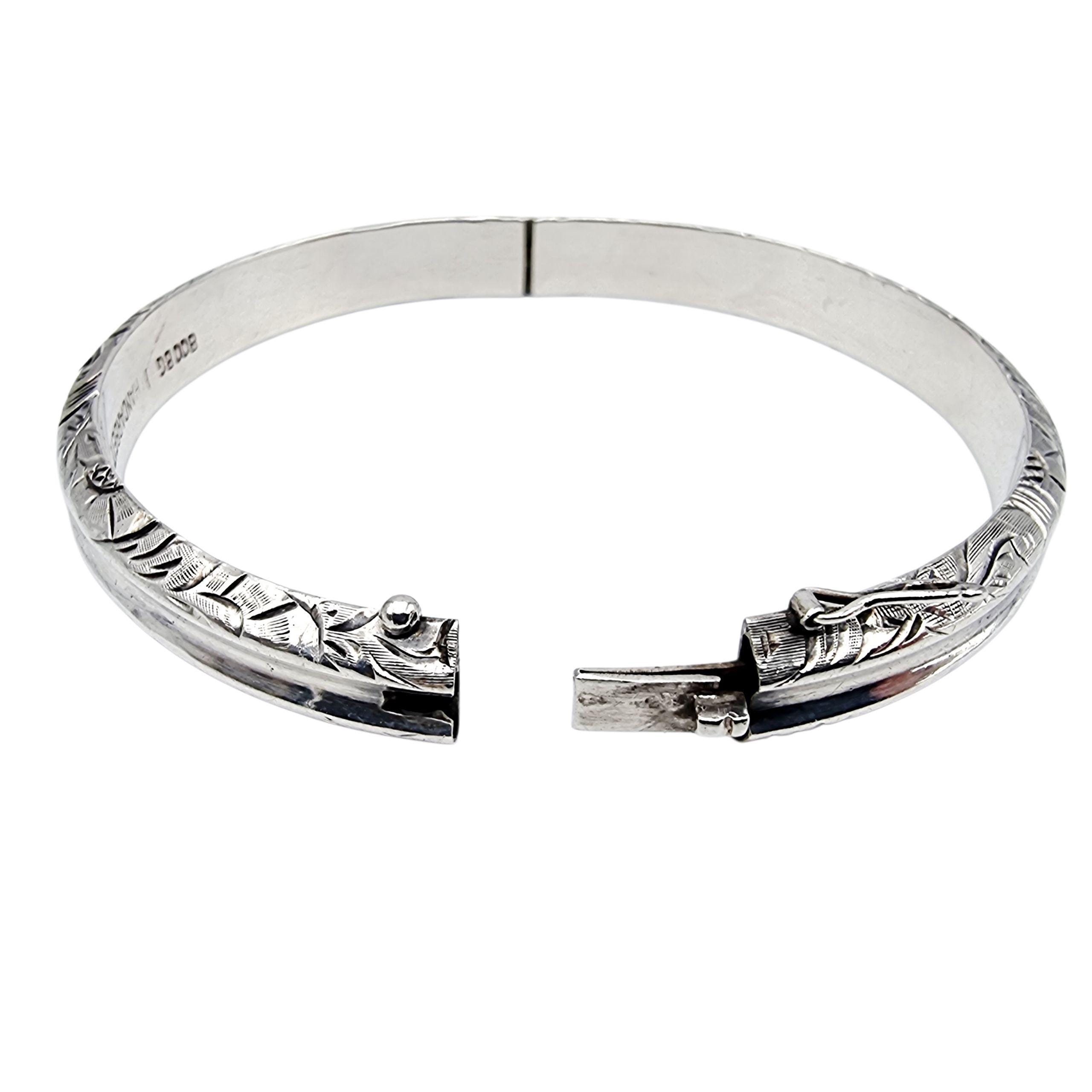 Vintage German Silver Bangle Bracelet 800 Handcraft – Handmade