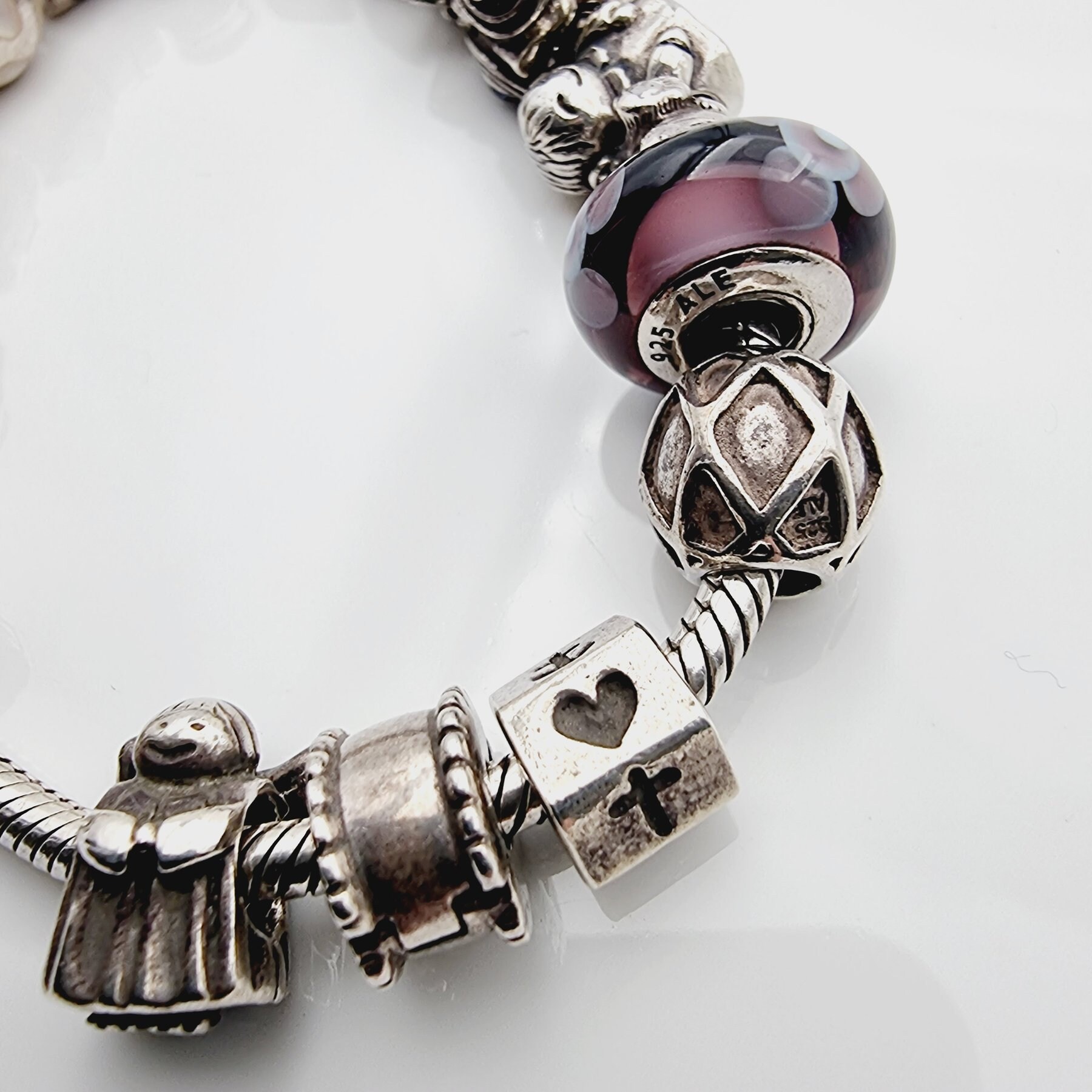 パンドラ シルバーチャームブレスレット（マルチチャーム付き