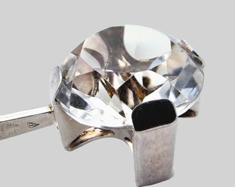 Kupittaan Kulta Rock Crystal Silver Pendant, Finland ca. 1970s
