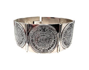 925 Taxco Mexico Sterling Silver Diamond Pattern Cuff Bracelet