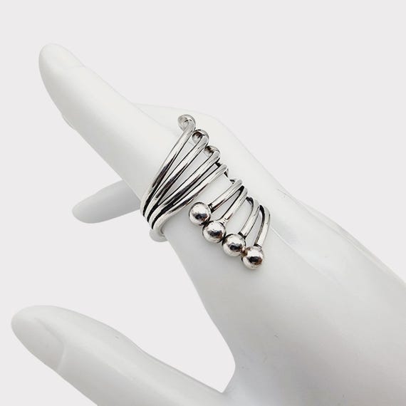 Statement Silver Wire Ring | Abstract Spiral Desi… - image 5