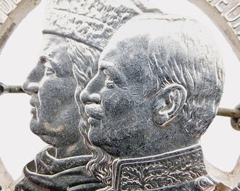 Broche Ancienne En Argent Massif 925 - Créée à Partir D'une Pièce 5 Deutsche Mark - Occasion