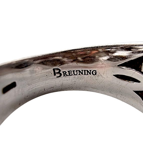 Breuning Silver Leaf Ring – Wide Modernist Band f… - image 8