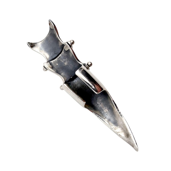 Solid Silver Armor Claw Ring - Gothic Medieval St… - image 9