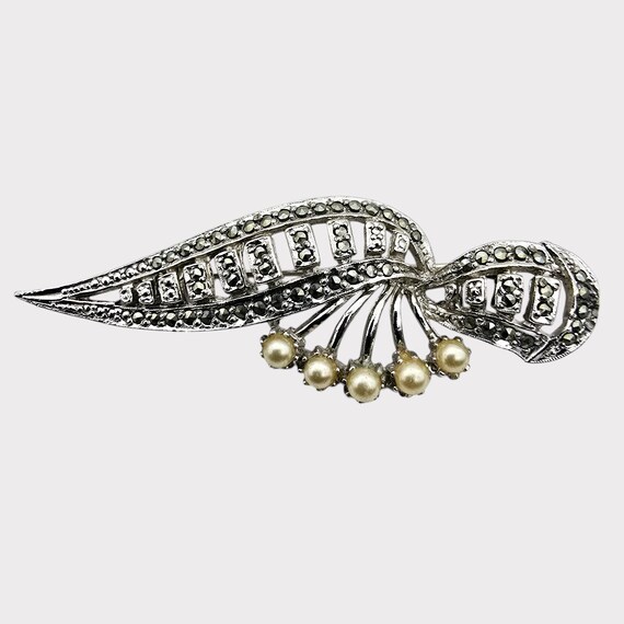 Elegant Silver Marcasite Brooch Marcasite Spider Brooch – Celtic Crystal Design Jewelry main image 3