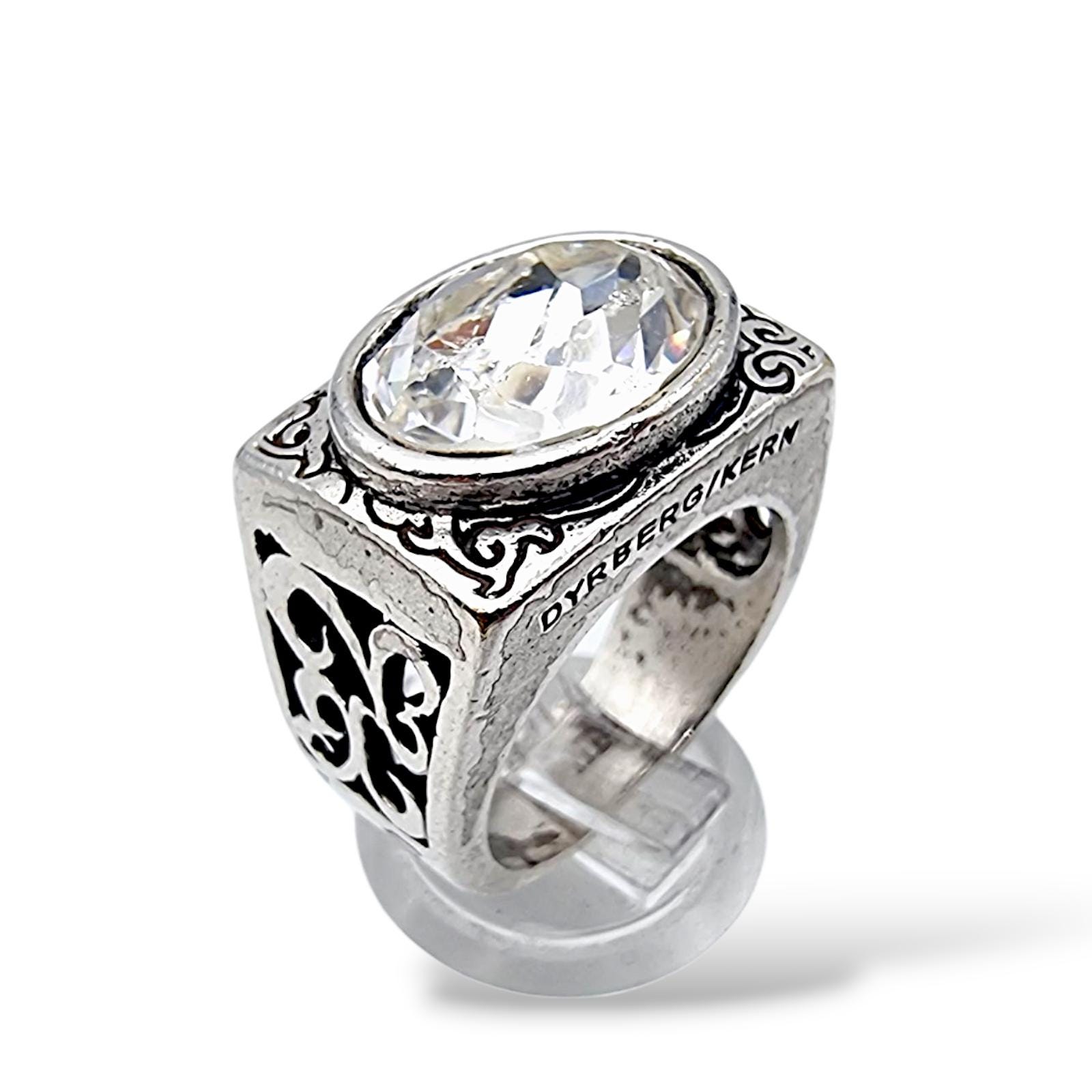 Dyrberg/kern Silver Ring S57 (US 8) – Gothic Baroque Statement