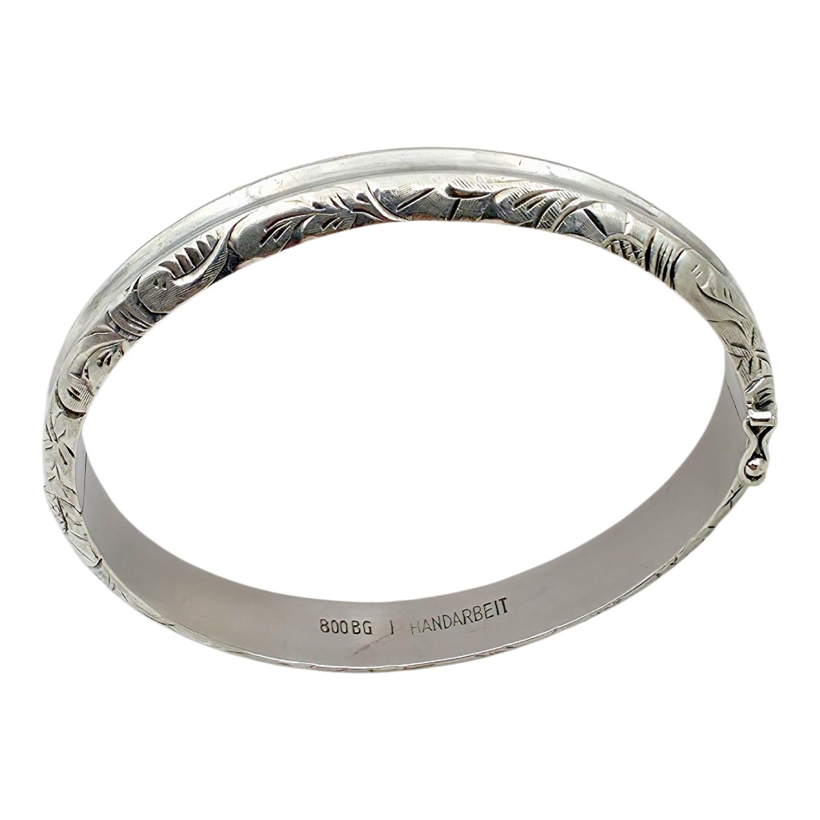 姉*川様 France vintage silver800 bracelet b Vintage German Silver Bangle Bracelet 800 Handcraft – Handmade