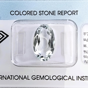 Natural Aquamarine 4.44 ct., Certified Gemstones: International Gemological Institute (IGI)