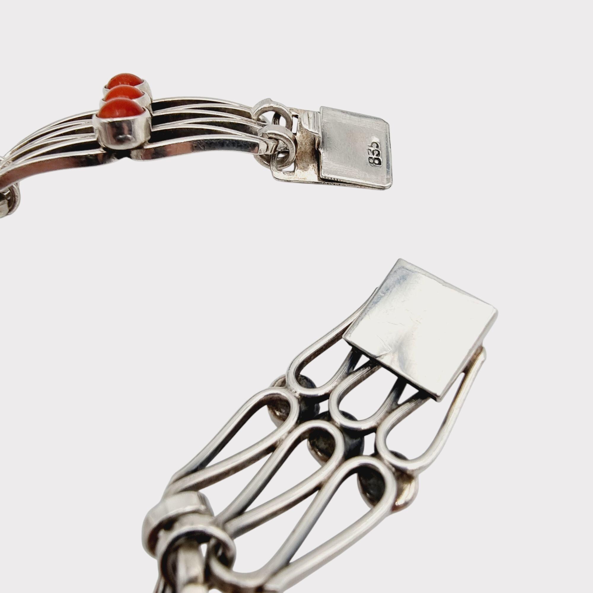 Bracelet Moderne Rectangulaire En Argent 835 – Occasion, Bon état