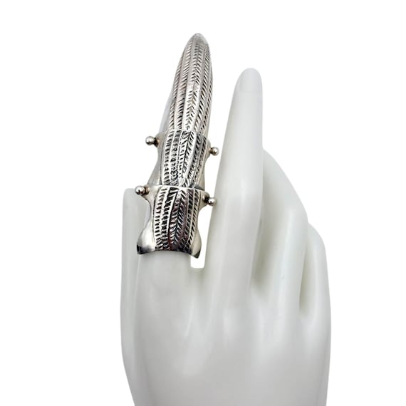 Solid Silver Armor Claw Ring - Gothic Medieval St… - image 4