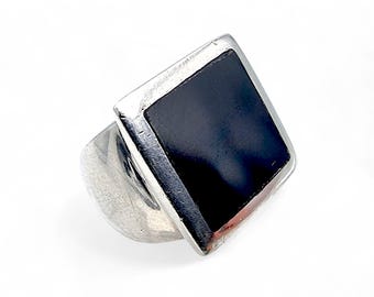 Vintage Mexican 925 Silver Signet Ring | Bold Square Face