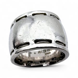 Vintage Designer Jette JOOP! Silver Wide Band Ring – Signed 925 – EU 57 (US 8) – Modern Statement Jewelry