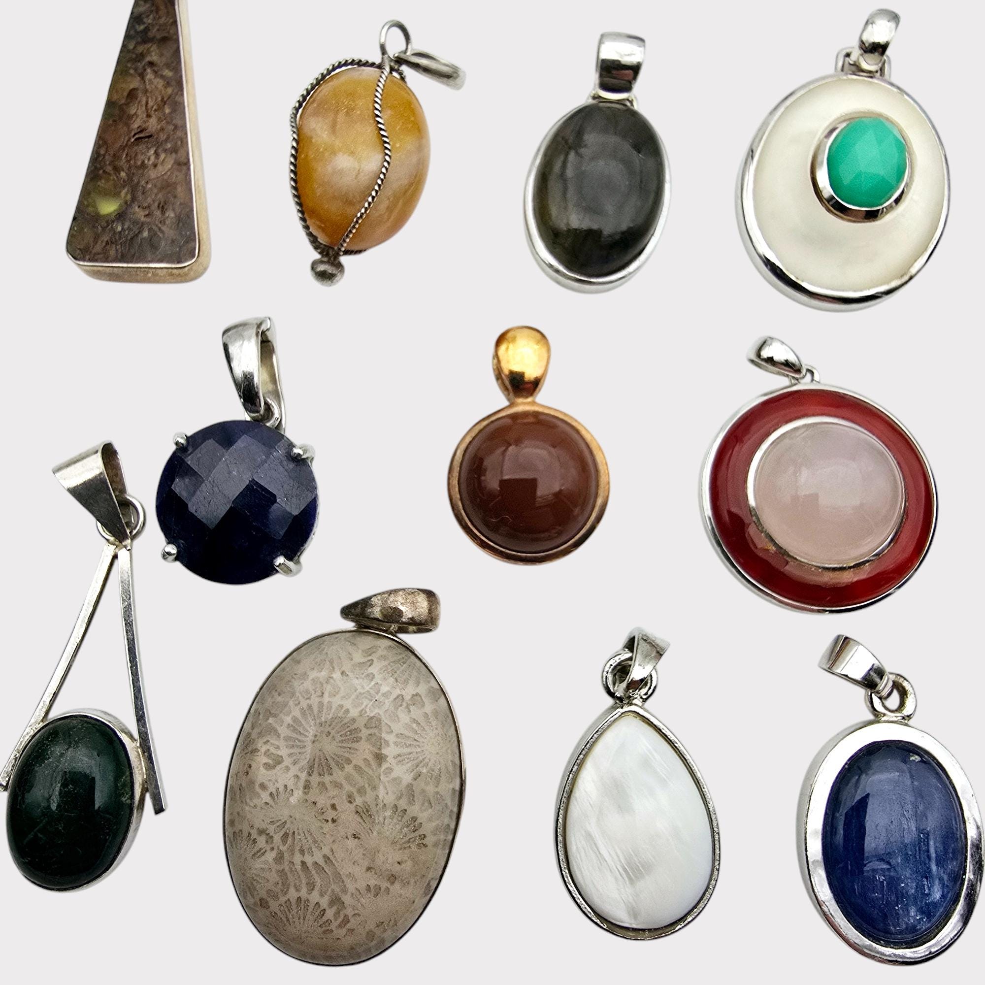 ヴィンテージの本物の宝石ペンダントコレクション - 様々な石と