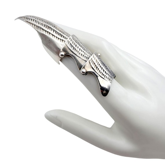 Solid Silver Armor Claw Ring - Gothic Medieval St… - image 10