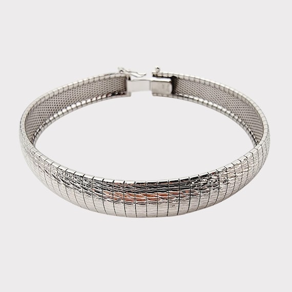 Vintage 835 Silver Wide Mesh Bracelet – 19cm, 10mm, 19.25g, Retro 