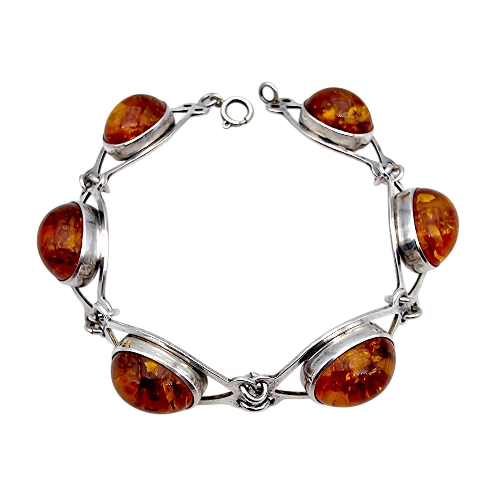 Vintage Fischland Germany Amber Bracelet 835 Silver – Mid-century