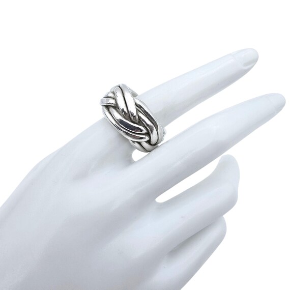 Bold Woven Sterling Silver Statement Ring (Size 6… - image 7