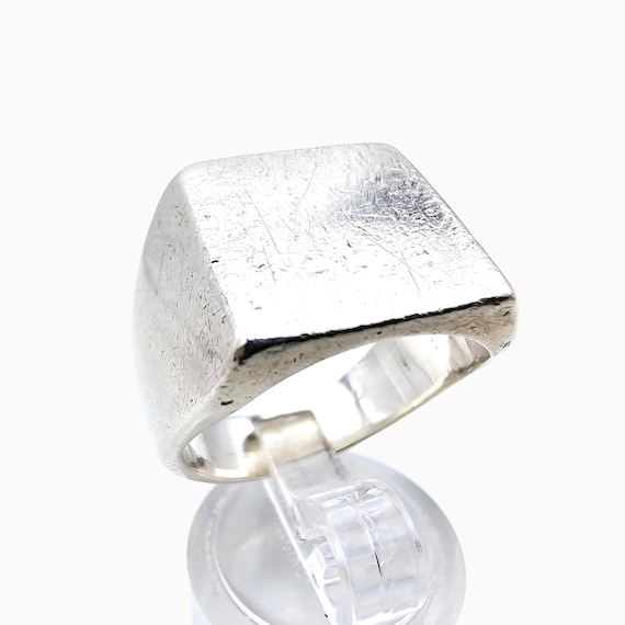 Vintage Mexican 925 Silver Signet Ring | Bold Square Face