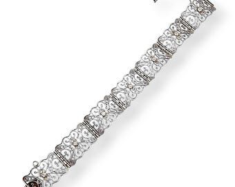 Feuilles De Bracelet Type 1900 - Métal Argenté - Modèle J283 - Occasion En Bon état