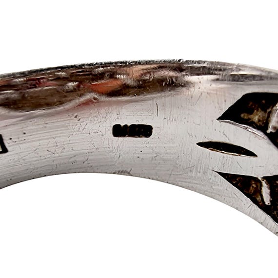 Breuning Silver Leaf Ring – Wide Modernist Band f… - image 9