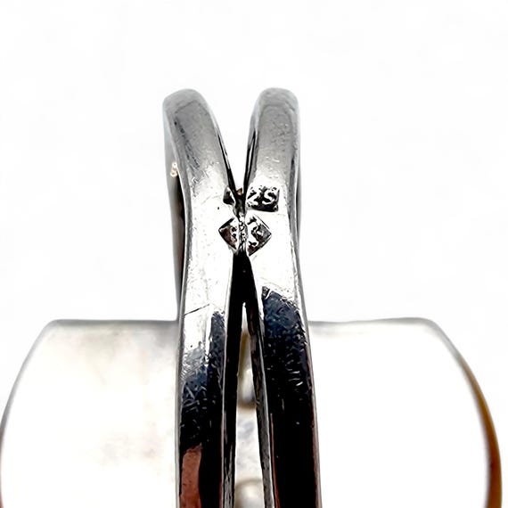 Vintage Silver Amber Ring Large Rectangular Table… - image 6