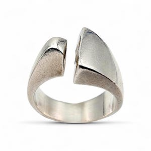 Vintage Mexican Modernist Sterling Silver Wrap Ring – Adjustable