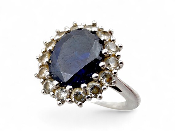 Bague Vintage En Argent Avec émail Noir - Taille 57, état Parfait, Bijou Unique Et élégant