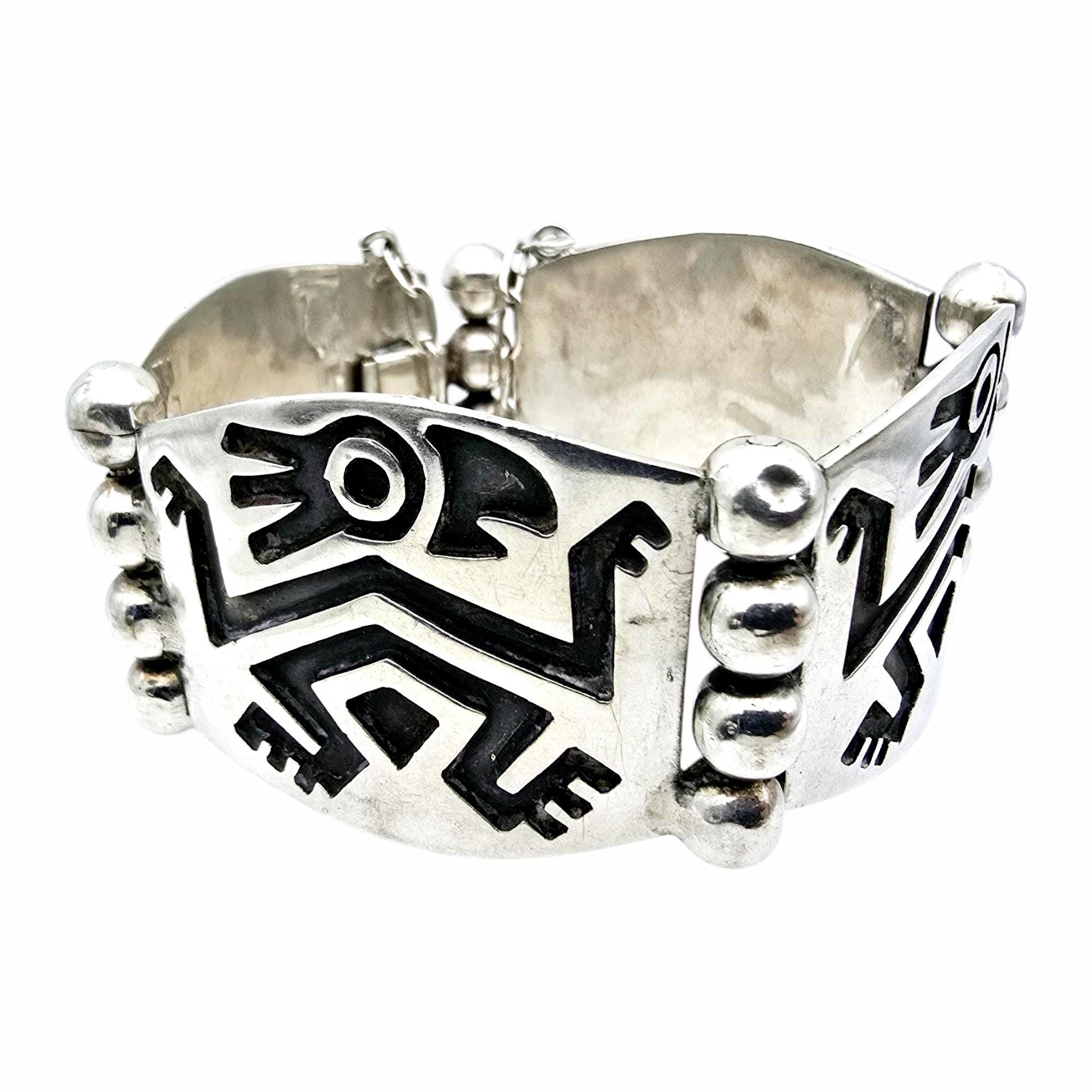 Silver925 バングル ヴィンテージ Mexico Vintage Hecho Mexico 925 Sterling Silver Bracelet - Tribal