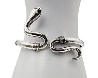 Genoa Coiled Cuff Snake Wrist Watch, Vintage Clear  display picture 3