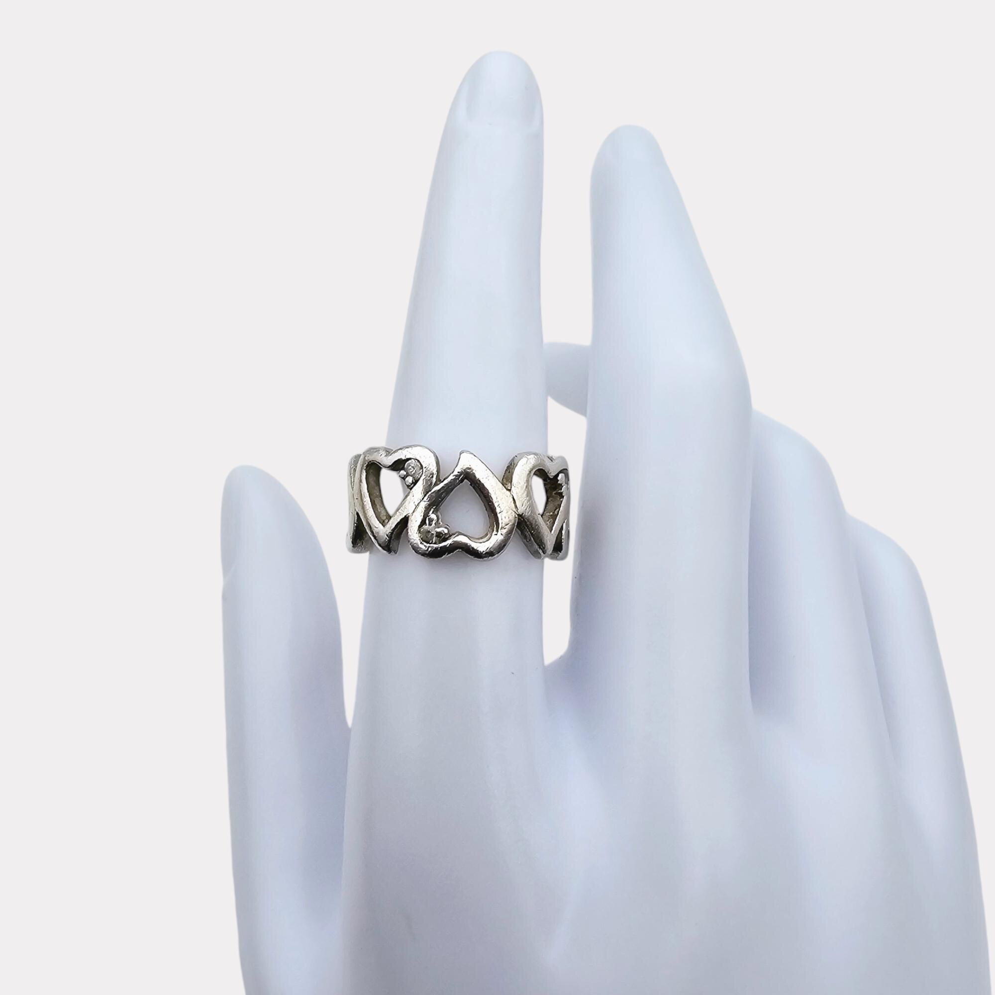 Bague Cœur En Argent Massif 925/1000 Vintage - Taille 52 - Style Amitié - Sans Marque - Occasion