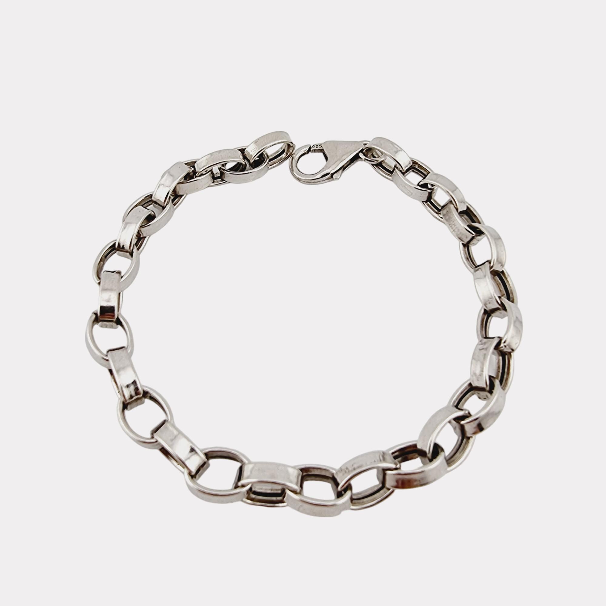 Vintage 925 Silver Chain Bracelet – Classic 19cm Link Design - Etsy