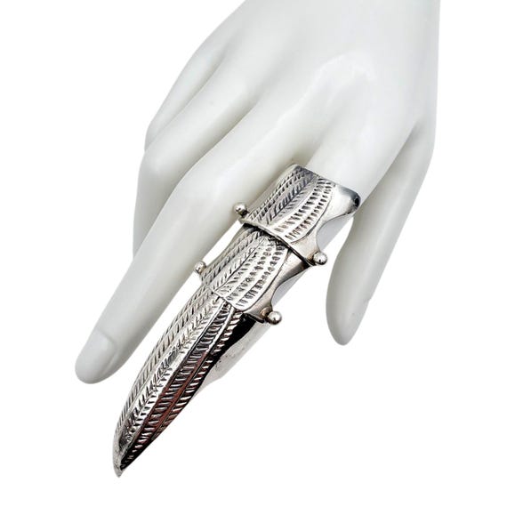 Solid Silver Armor Claw Ring - Gothic Medieval St… - image 2