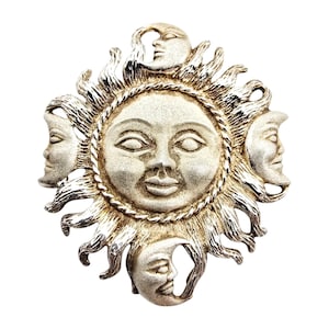Vintage Mexican Silver Sun & Moon Pendant Brooch – TM-90 Taxco 