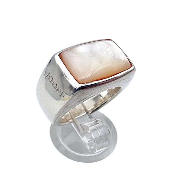 Designer JOOP! Silver Ring with Rectangular Mothe… - image 9