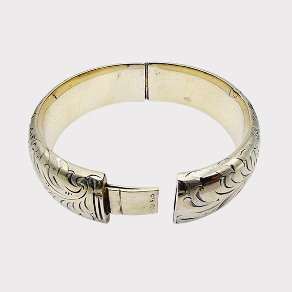 Vintage Designer Engraved Solid Sterling Silver F… - image 6