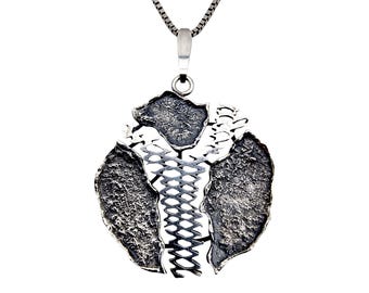 Vintage 835 Silver Pendant by Kordes & Lichtenfels | Brutalist German Design, 1970s Modernist Necklace